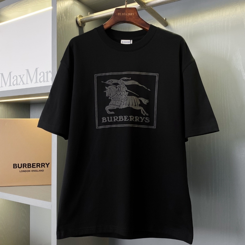 Burberry black knight war horse printed short-sleeved T-shirt